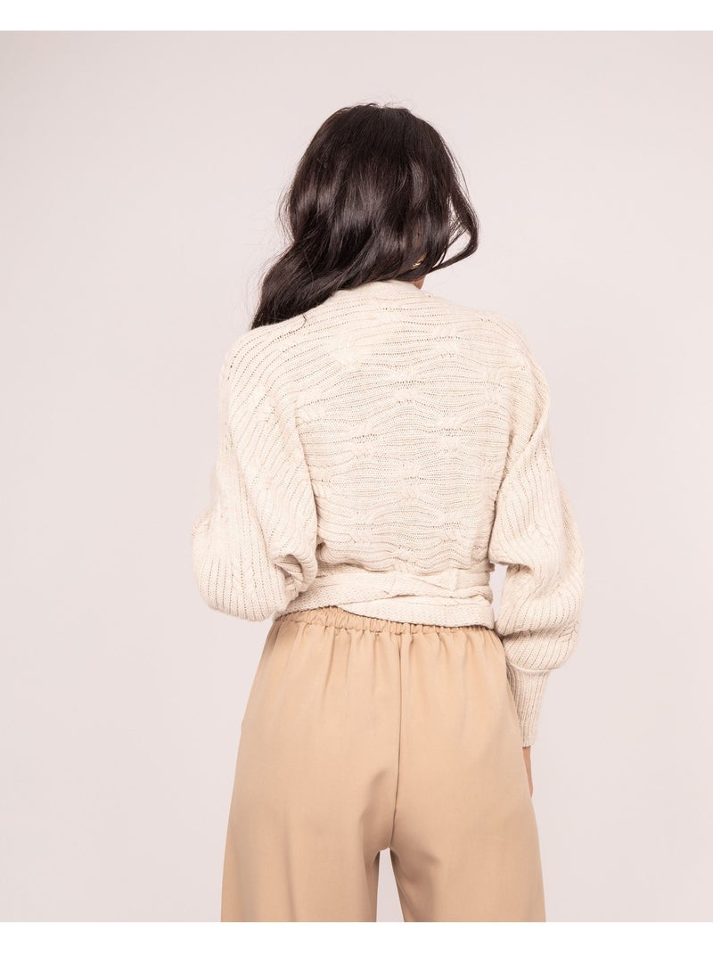 Gilet a scollo incrociato KAILYN Beige - Kiabi