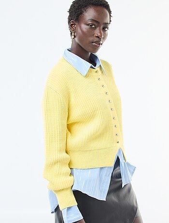 Cardigan abbottonato in maglia spessa