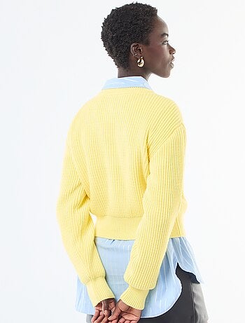 Cardigan abbottonato in maglia spessa