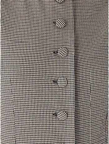 Gilet aderente a quadri con scollo rotondo
