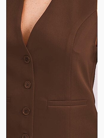 Gilet aderente con bottoni, scollo a v e tasca a filetto bdart