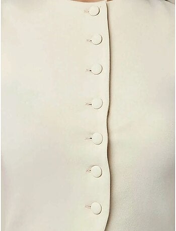 Gilet aderente con scollo rotondo e bottoni hiccup