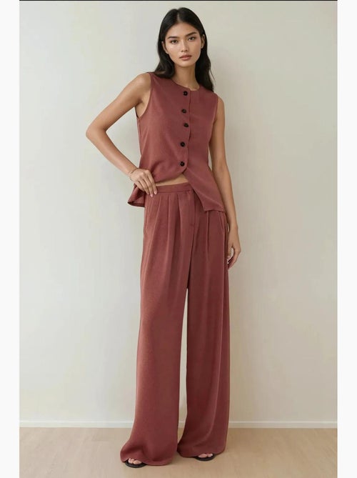 Gilet aderente con scollo rotondo testurizzato e bottoni hiccup - Kiabi