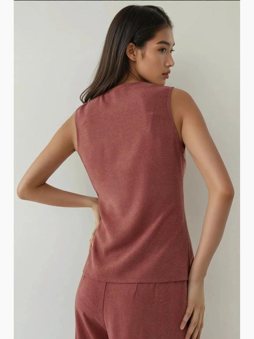 Gilet aderente con scollo rotondo testurizzato e bottoni hiccup - Kiabi