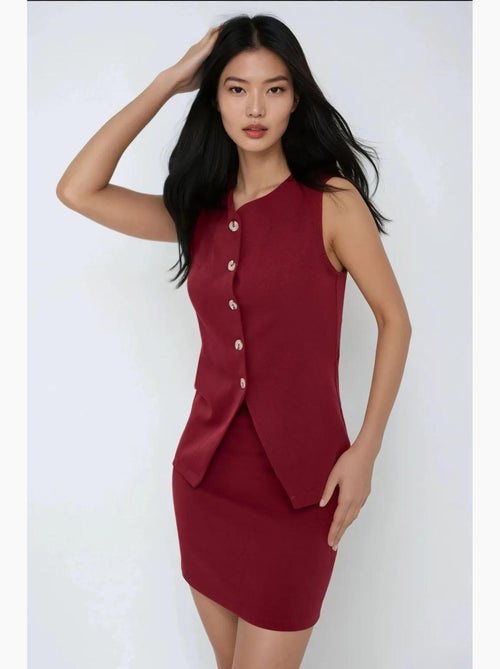 Gilet aderente senza maniche con scollo a v hiccup - Kiabi Gilet aderente senza maniche con scollo a v hiccup - Kiabi