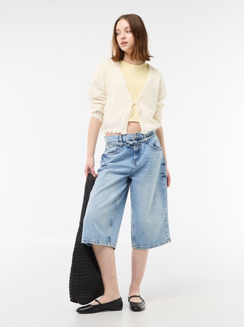 Gilet all'uncinetto da annodare con bordo smerlato - Kiabi