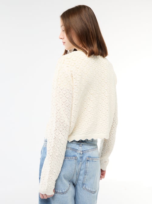 Gilet all'uncinetto da annodare con bordo smerlato - Kiabi