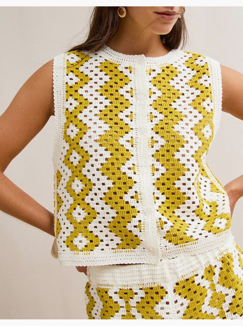 Gilet all'uncinetto, mo fashion Giallo - Kiabi