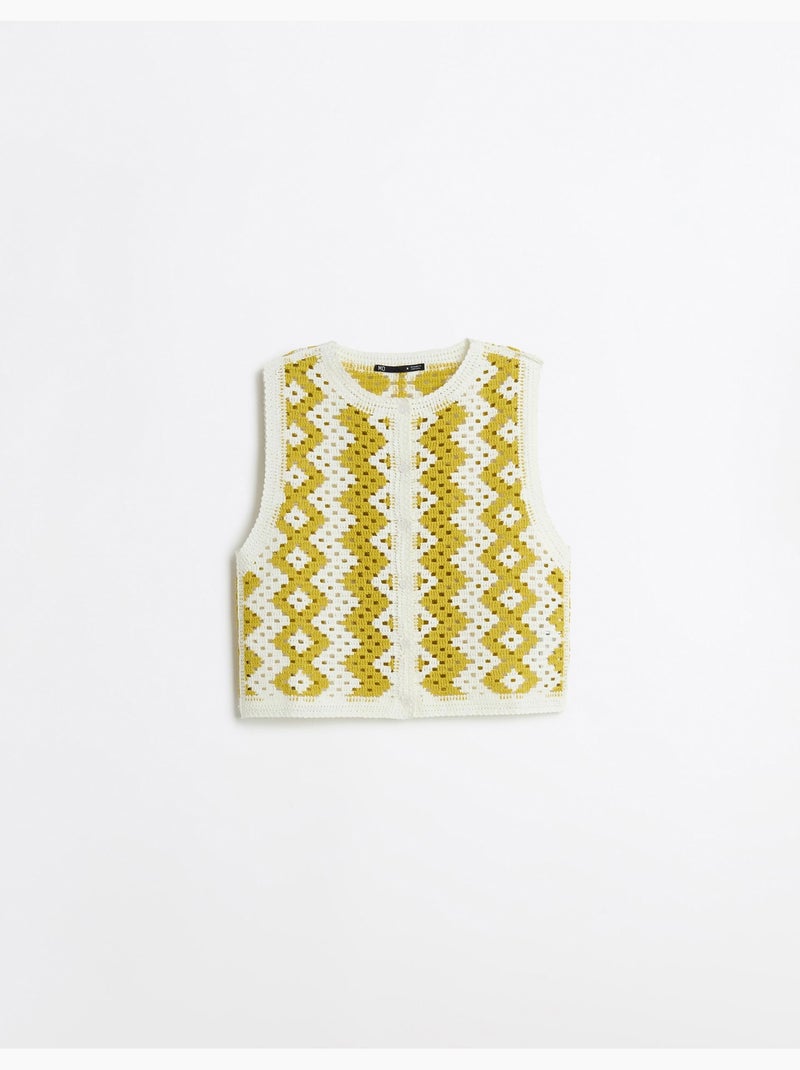 Gilet all'uncinetto, mo fashion Giallo - Kiabi