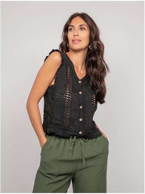 Gilet all'uncinetto senza maniche KLARINE - Kiabi