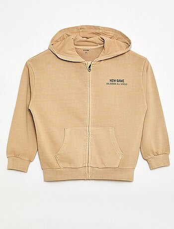 Gilet ampio con cappuccio e dettaglio animato sulla schiena in cotone