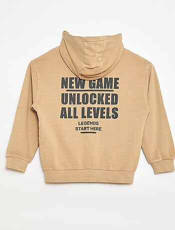 Gilet ampio con cappuccio e dettaglio animato sulla schiena in cotone