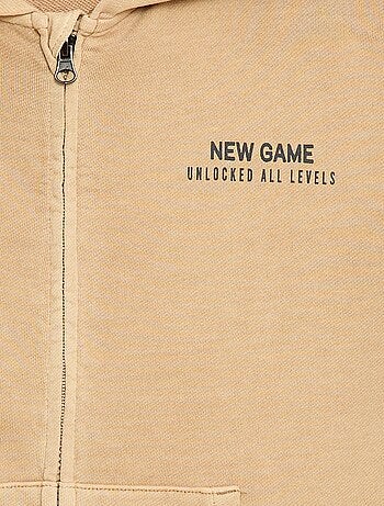 Gilet ampio con cappuccio e dettaglio animato sulla schiena in cotone