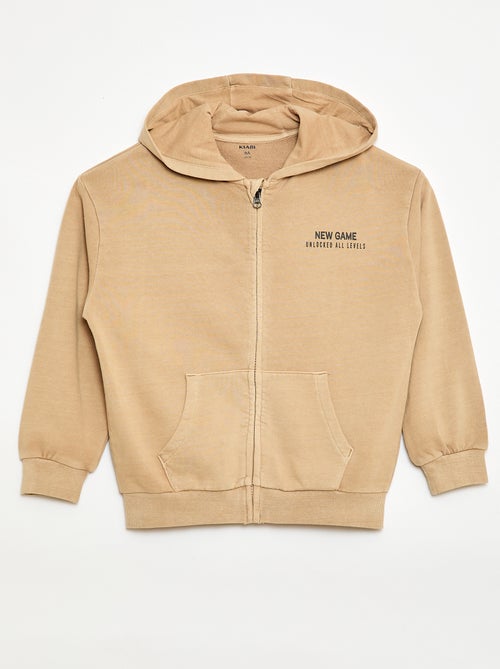 Gilet ampio con cappuccio e dettaglio animato sulla schiena in cotone - Kiabi