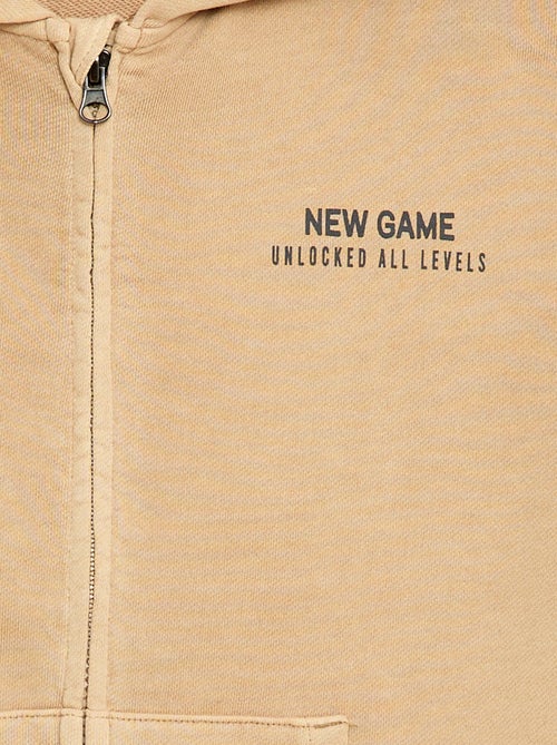 Gilet ampio con cappuccio e dettaglio animato sulla schiena in cotone - Kiabi