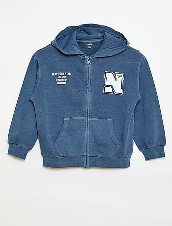 Gilet ampio con cappuccio e dettaglio animato sulla schiena in cotone