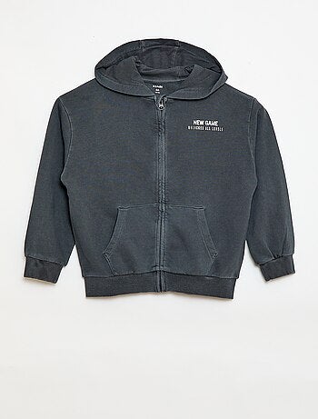 Gilet ampio con cappuccio e dettaglio animato sulla schiena in cotone