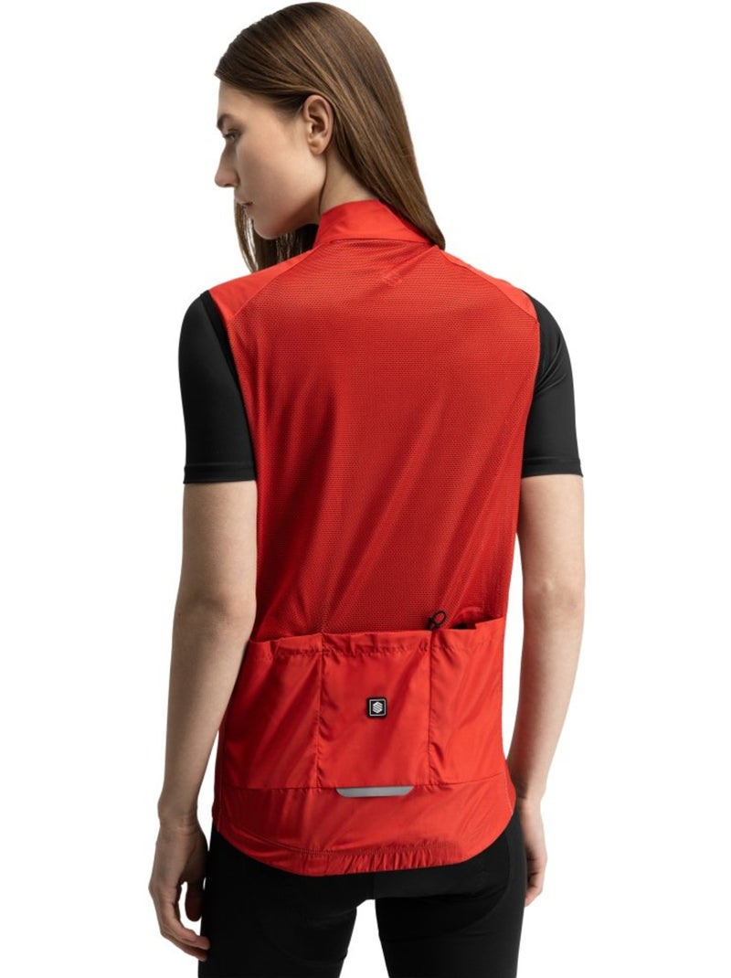Gilet antivento da ciclismo da donna ciclismo donna v1-w cordal Rosso - Kiabi