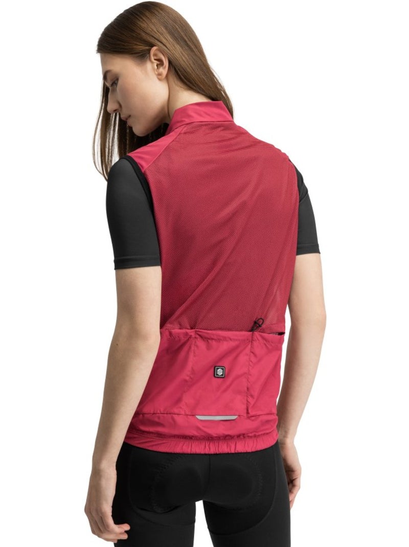 Gilet antivento da ciclismo da donna ciclismo donna v1-w hautacam Rosso - Kiabi