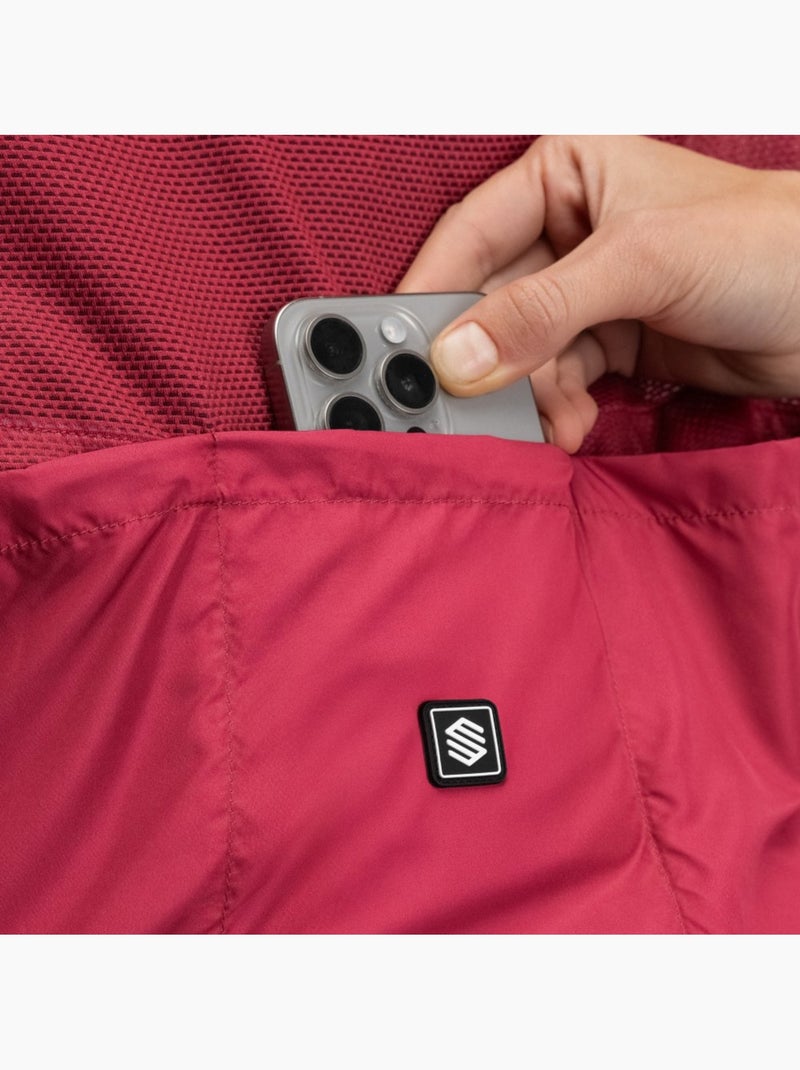 Gilet antivento da ciclismo da donna ciclismo donna v1-w hautacam Rosso - Kiabi
