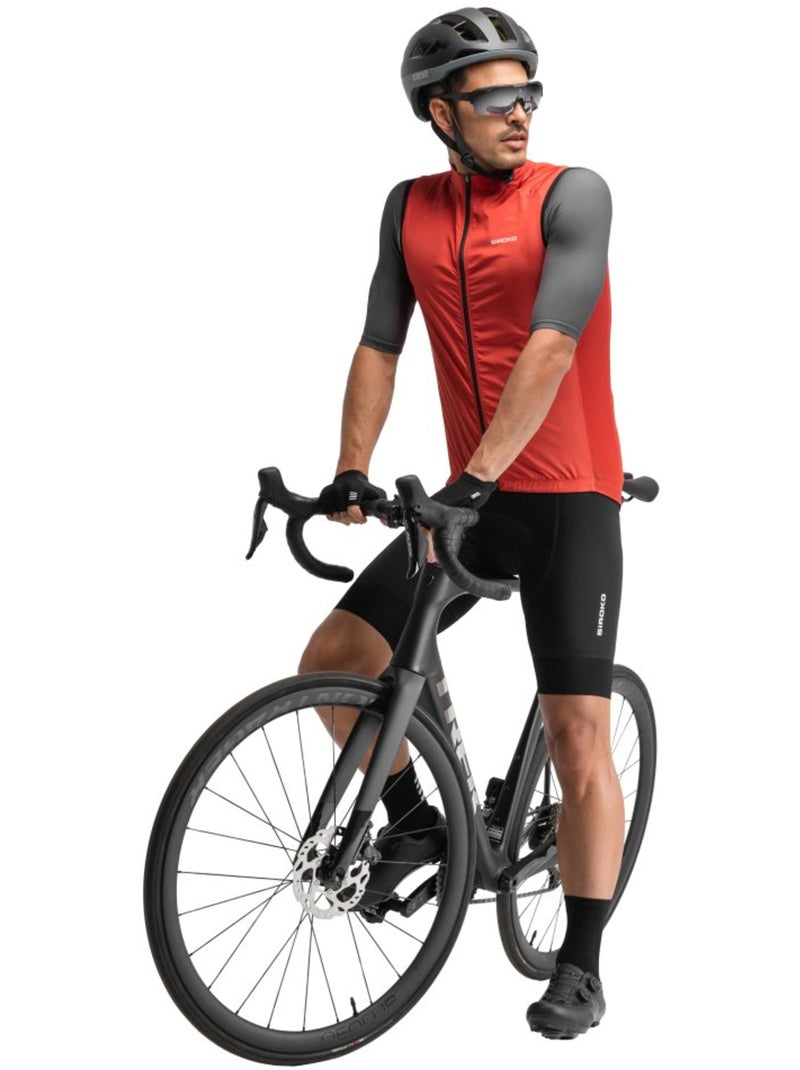 Gilet antivento da ciclismo da uomo ciclismo uomo v1 cordal Rosso - Kiabi