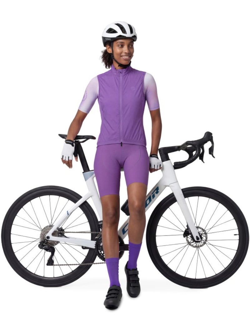 Gilet antivento ultraleggero ciclismo donna donna v2-w breeze Viola - Kiabi