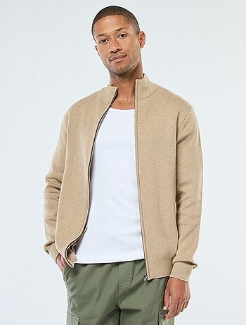 Gilet basic con zip e collo alto