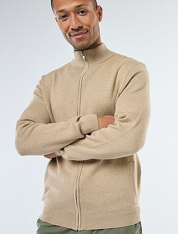 Gilet basic con zip e collo alto