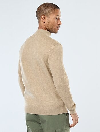 Gilet basic con zip e collo alto