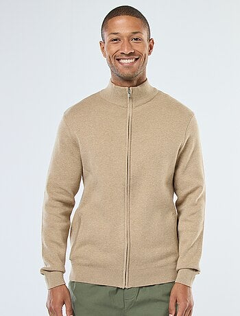 Gilet basic con zip e collo alto