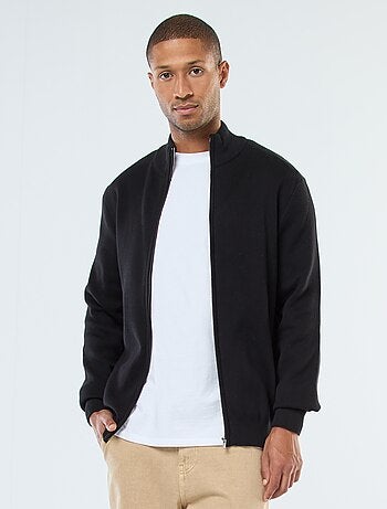 Gilet basic con zip e collo alto