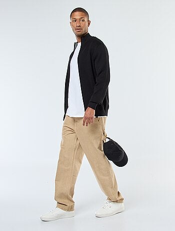 Gilet basic con zip e collo alto
