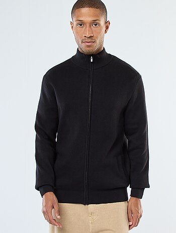 Gilet basic con zip e collo alto