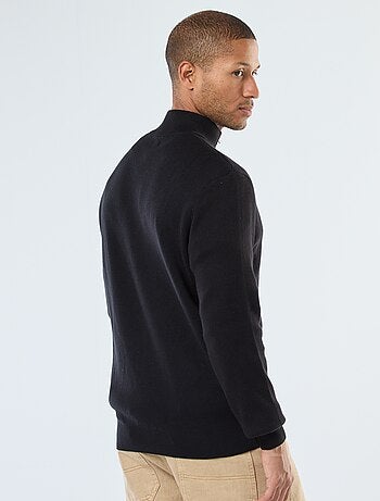 Gilet basic con zip e collo alto
