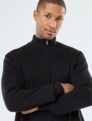 Gilet basic con zip e collo alto