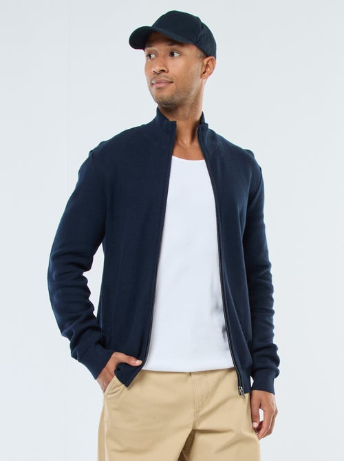 Gilet basic in maglia con 2 tasche e collo alto - Kiabi