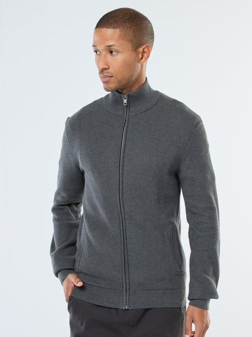 Gilet basic in maglia con 2 tasche e collo alto - Kiabi