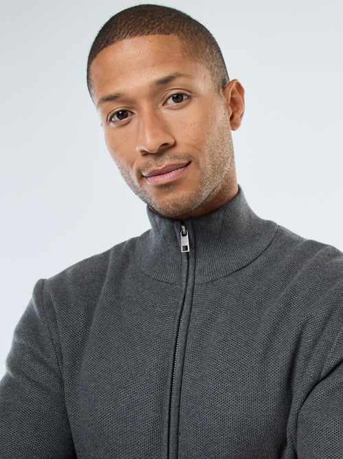 Gilet basic in maglia con 2 tasche e collo alto - Kiabi