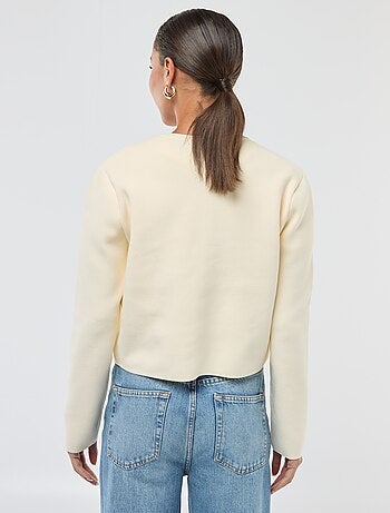 Gilet bottoni dorati maglia testurizzata