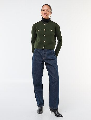 Gilet bottoni dorati maglia testurizzata