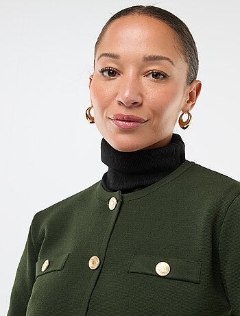 Gilet bottoni dorati maglia testurizzata