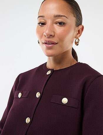 Gilet bottoni dorati maglia testurizzata