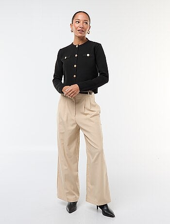 Gilet bottoni dorati maglia testurizzata