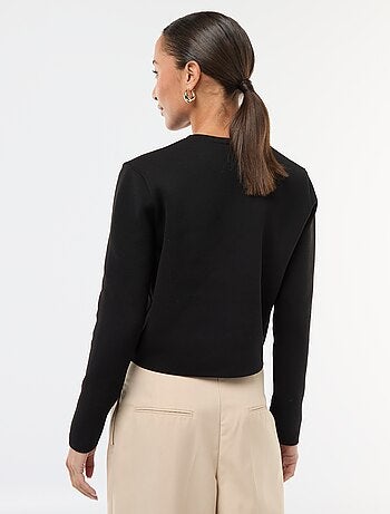 Gilet bottoni dorati maglia testurizzata