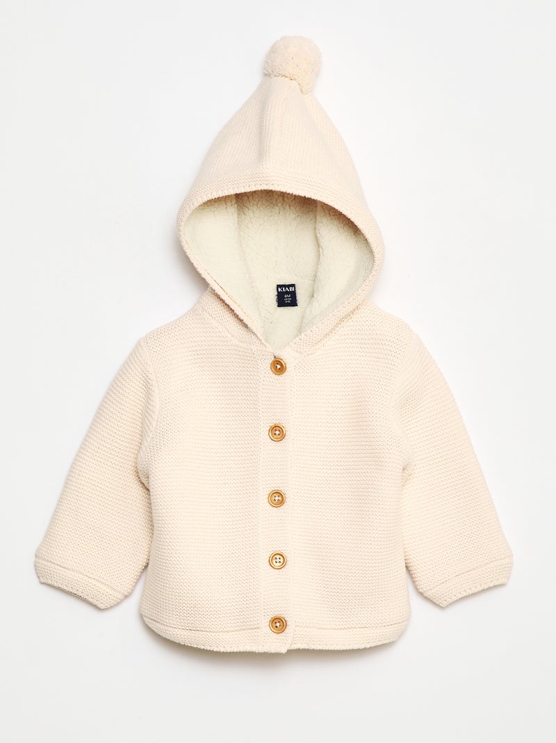 Gilet caldo abbottonato in cotone Bianco - Kiabi