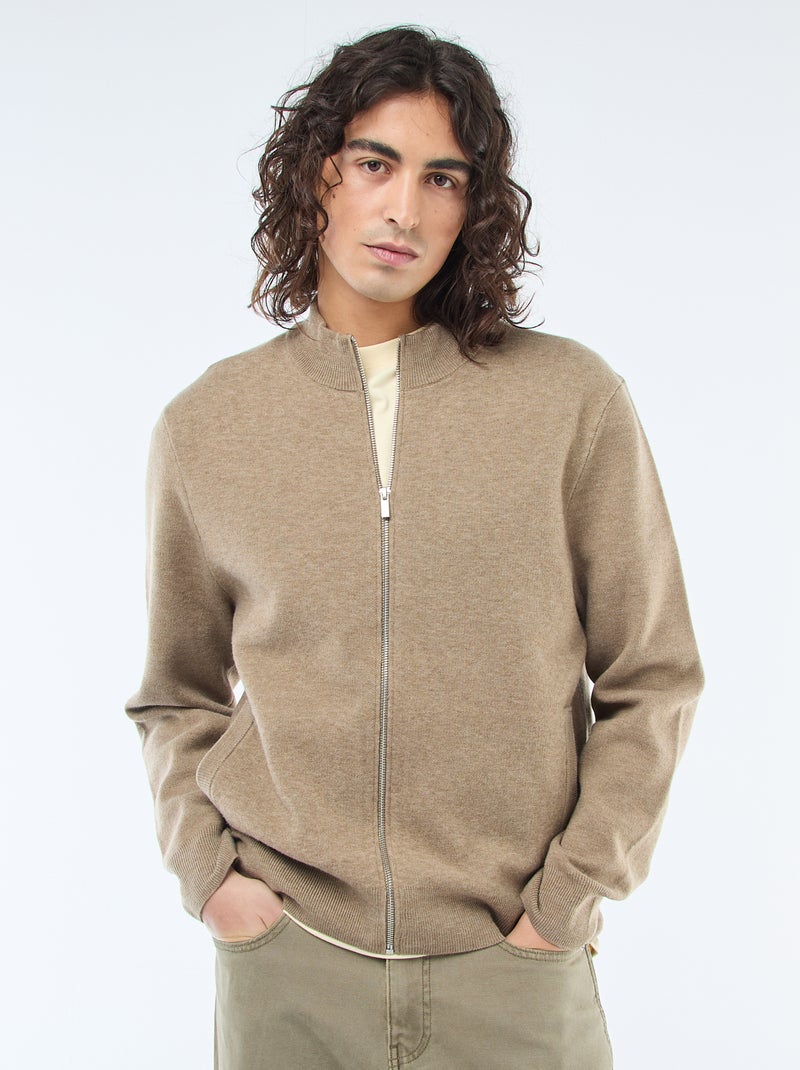 Gilet caldo zippato con collo alto Marrone - Kiabi