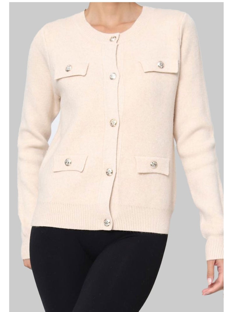 Gilet cardigan Kebello Beige - Kiabi
