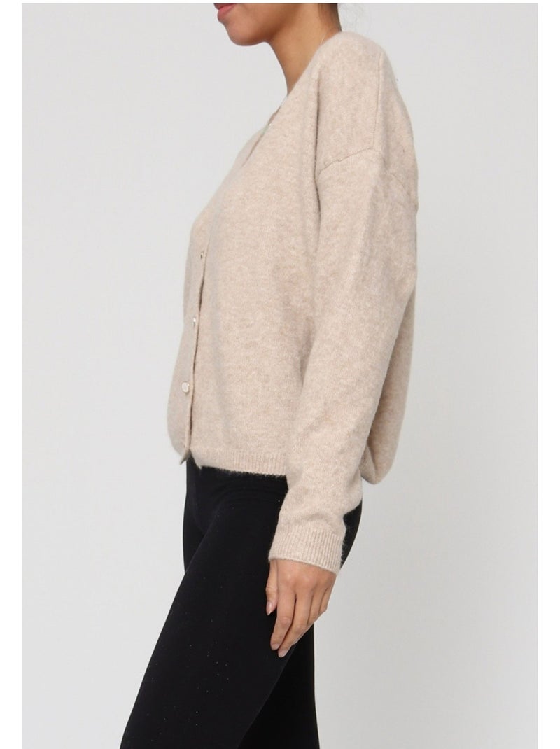 Gilet cardigan Kebello Beige - Kiabi