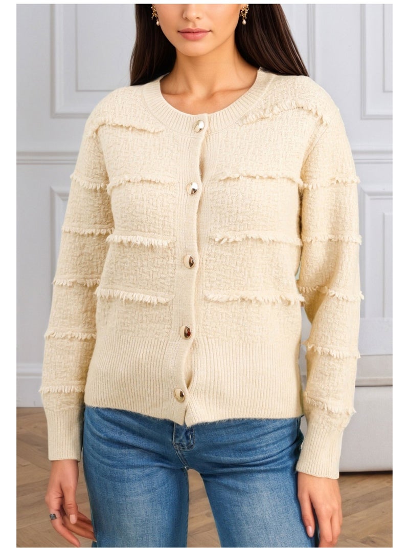 Gilet cardigan Kebello Beige - Kiabi