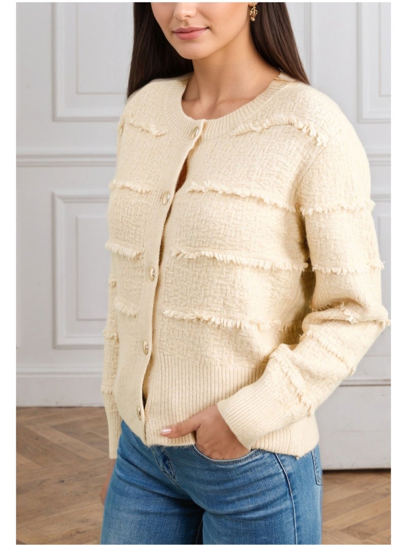 Gilet cardigan Kebello Beige - Kiabi